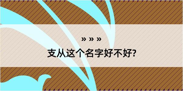 支从这个名字好不好?