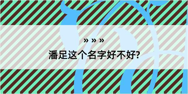 潘足这个名字好不好?