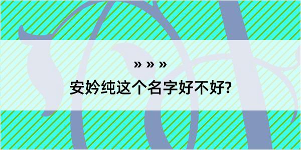 安妗纯这个名字好不好?