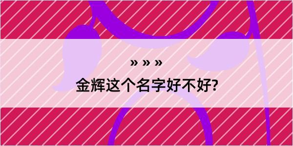 金辉这个名字好不好?