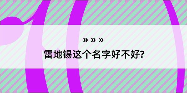 雷地锡这个名字好不好?