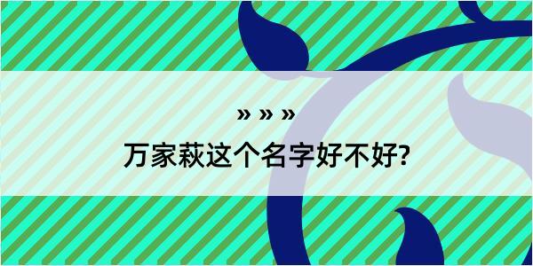 万家萩这个名字好不好?