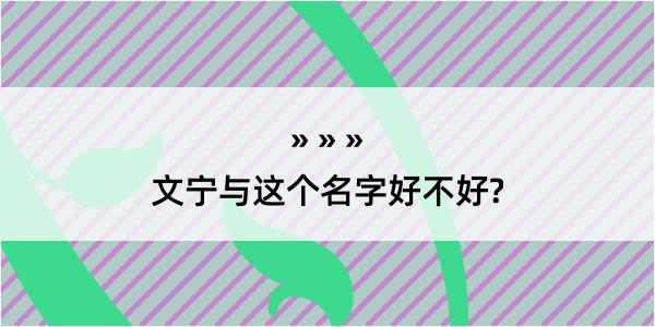 文宁与这个名字好不好?