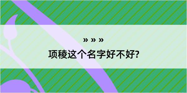 项稜这个名字好不好?