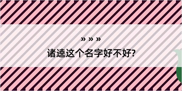 诸逵这个名字好不好?