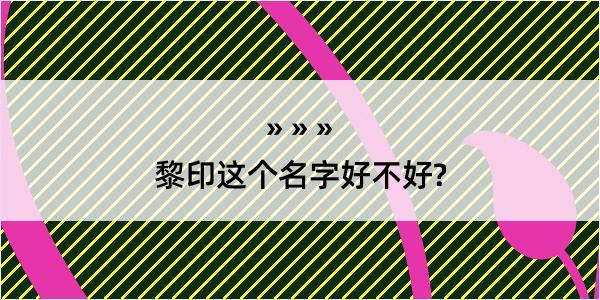 黎印这个名字好不好?