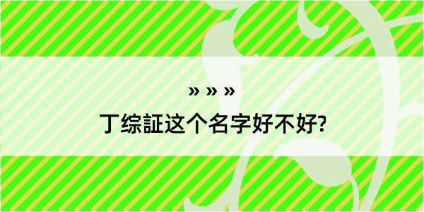 丁综証这个名字好不好?