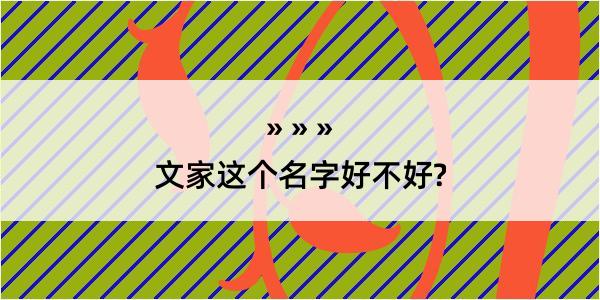 文家这个名字好不好?