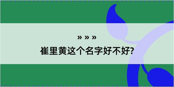 崔里黄这个名字好不好?