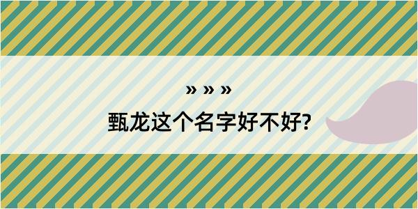 甄龙这个名字好不好?