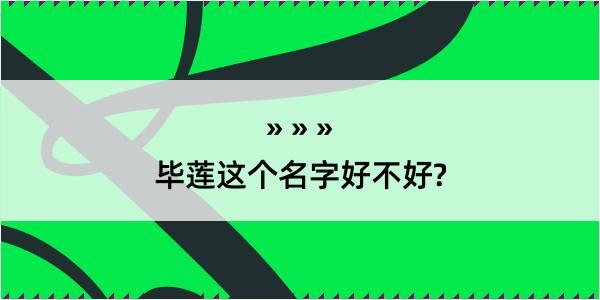 毕莲这个名字好不好?