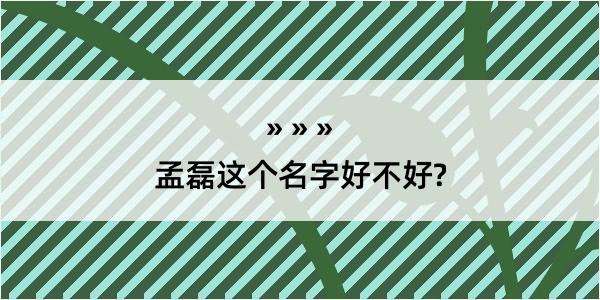 孟磊这个名字好不好?