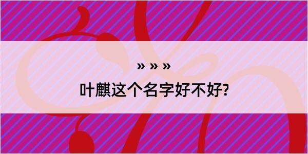 叶麒这个名字好不好?