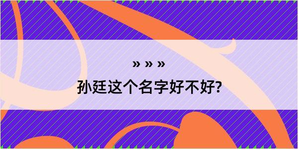 孙廷这个名字好不好?