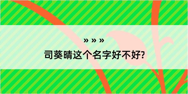 司葵晴这个名字好不好?