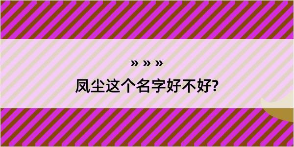 凤尘这个名字好不好?