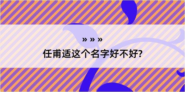 任甫适这个名字好不好?