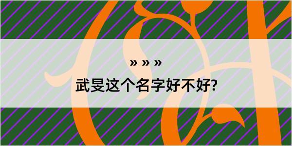 武旻这个名字好不好?