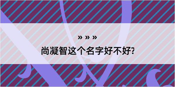 尚凝智这个名字好不好?