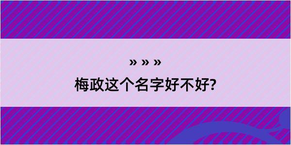 梅政这个名字好不好?