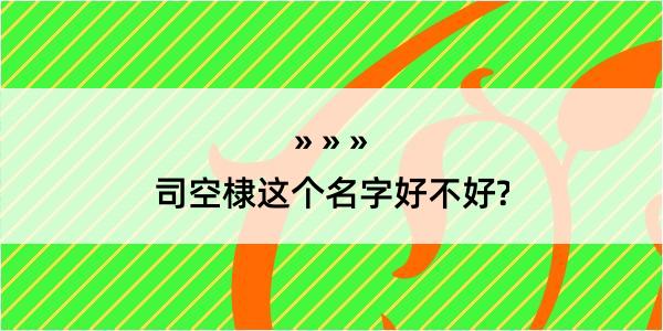 司空棣这个名字好不好?