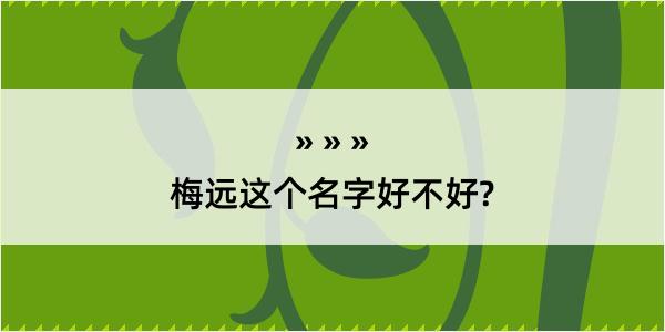 梅远这个名字好不好?