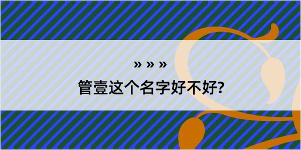 管壹这个名字好不好?