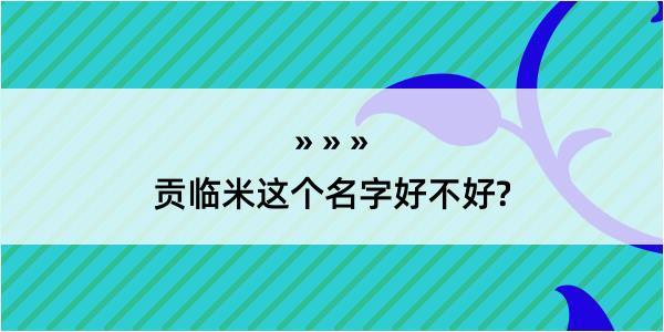 贡临米这个名字好不好?