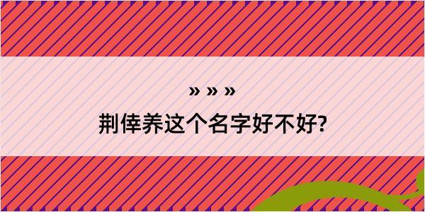 荆倖养这个名字好不好?