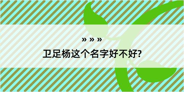 卫足杨这个名字好不好?