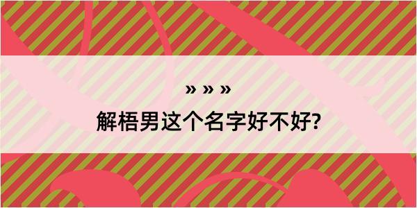 解梧男这个名字好不好?