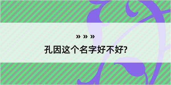 孔因这个名字好不好?