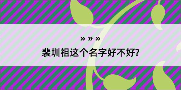 裴圳祖这个名字好不好?