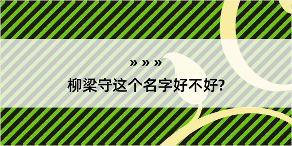 柳梁守这个名字好不好?