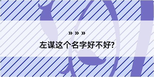 左谋这个名字好不好?