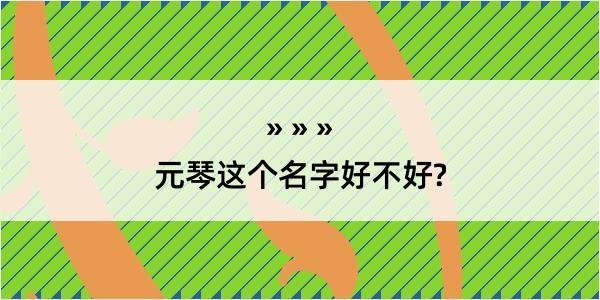 元琴这个名字好不好?