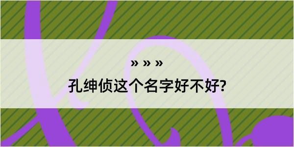 孔绅侦这个名字好不好?