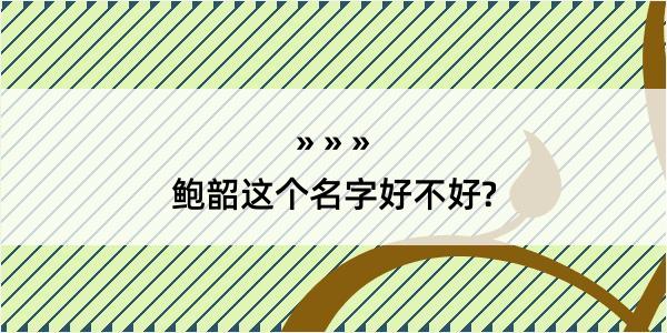 鲍韶这个名字好不好?