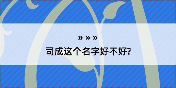 司成这个名字好不好?