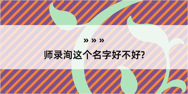 师录洵这个名字好不好?