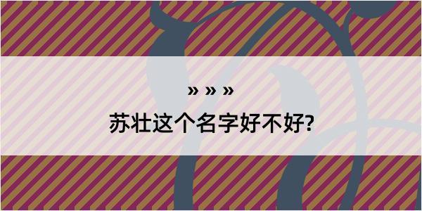 苏壮这个名字好不好?