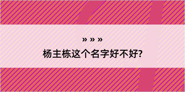 杨主栋这个名字好不好?