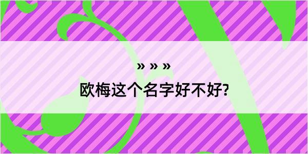 欧梅这个名字好不好?