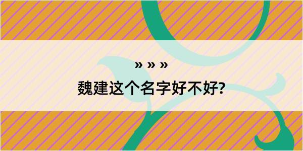 魏建这个名字好不好?