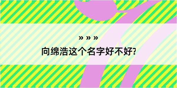 向绵浩这个名字好不好?