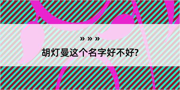 胡灯曼这个名字好不好?