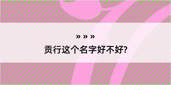 贡行这个名字好不好?