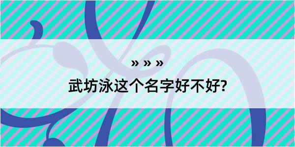 武坊泳这个名字好不好?