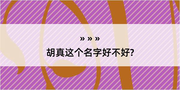 胡真这个名字好不好?