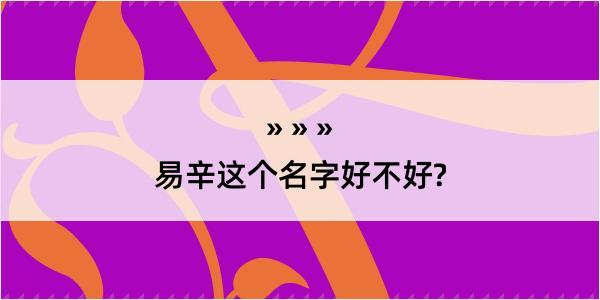 易辛这个名字好不好?